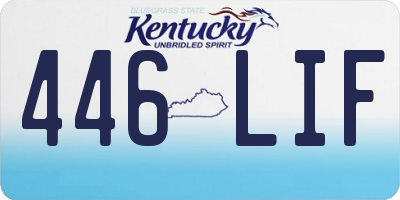 KY license plate 446LIF
