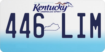 KY license plate 446LIM