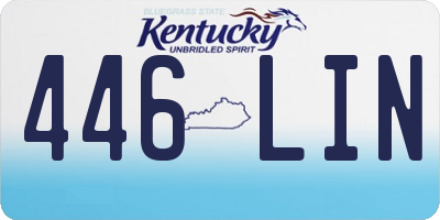 KY license plate 446LIN