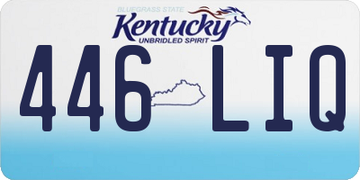 KY license plate 446LIQ