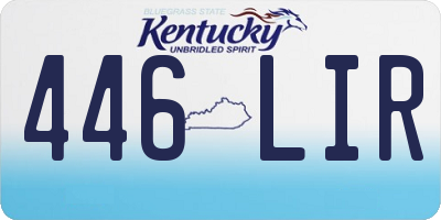 KY license plate 446LIR
