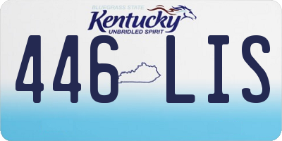 KY license plate 446LIS
