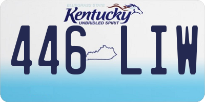 KY license plate 446LIW