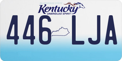 KY license plate 446LJA