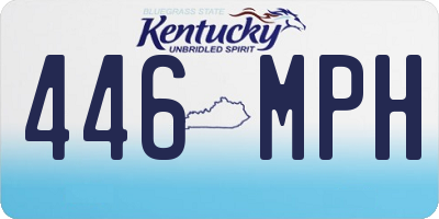 KY license plate 446MPH
