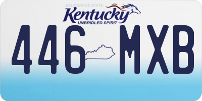 KY license plate 446MXB