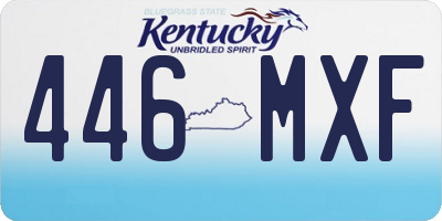 KY license plate 446MXF