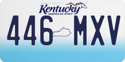 KY license plate 446MXV