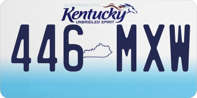 KY license plate 446MXW