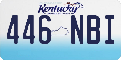 KY license plate 446NBI