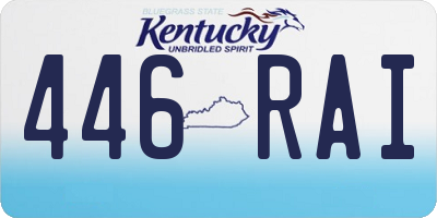 KY license plate 446RAI