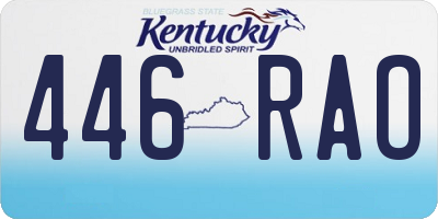 KY license plate 446RAO