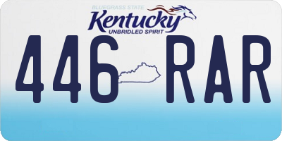 KY license plate 446RAR