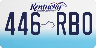 KY license plate 446RBO