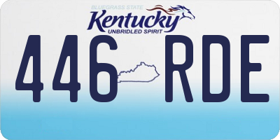 KY license plate 446RDE