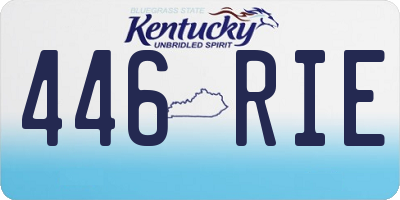 KY license plate 446RIE