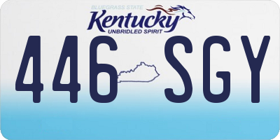KY license plate 446SGY