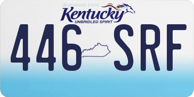 KY license plate 446SRF