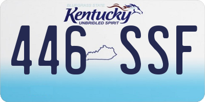 KY license plate 446SSF