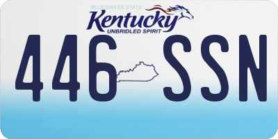 KY license plate 446SSN