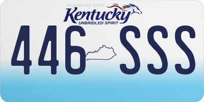 KY license plate 446SSS