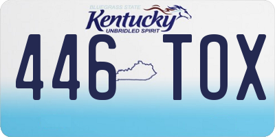 KY license plate 446TOX