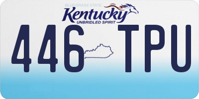 KY license plate 446TPU