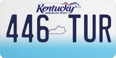 KY license plate 446TUR