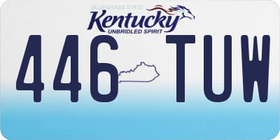 KY license plate 446TUW