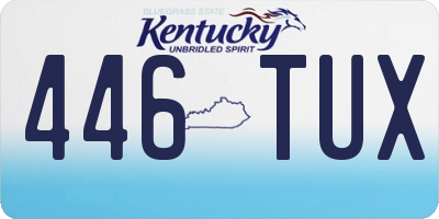 KY license plate 446TUX