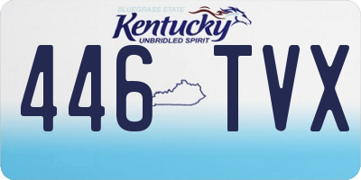 KY license plate 446TVX