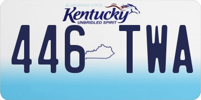 KY license plate 446TWA
