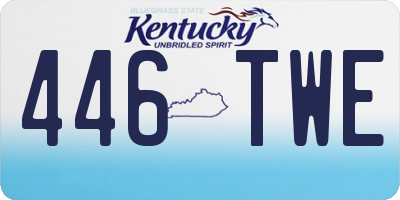 KY license plate 446TWE