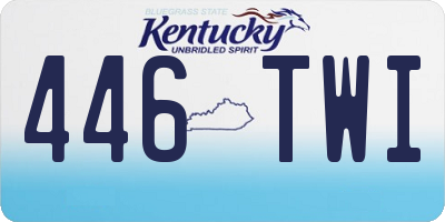 KY license plate 446TWI