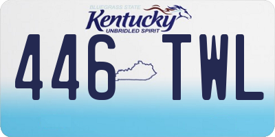 KY license plate 446TWL