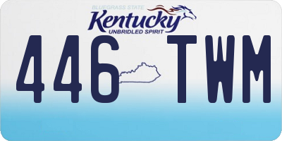 KY license plate 446TWM