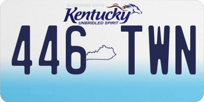 KY license plate 446TWN