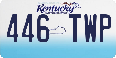 KY license plate 446TWP