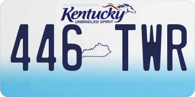 KY license plate 446TWR