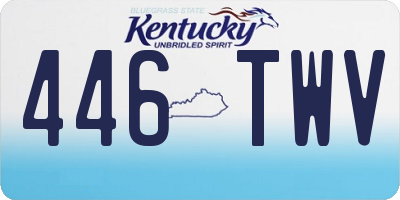 KY license plate 446TWV