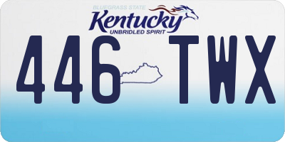KY license plate 446TWX