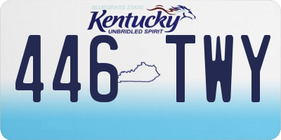 KY license plate 446TWY
