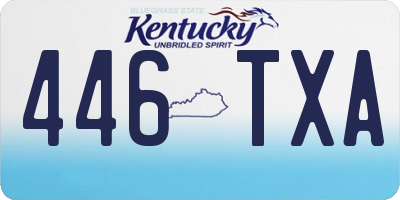 KY license plate 446TXA