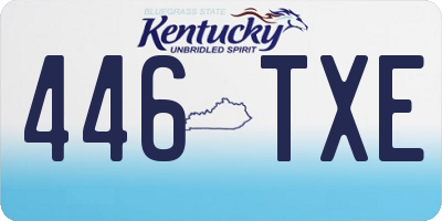 KY license plate 446TXE