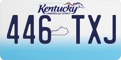KY license plate 446TXJ