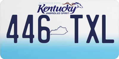 KY license plate 446TXL