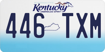 KY license plate 446TXM