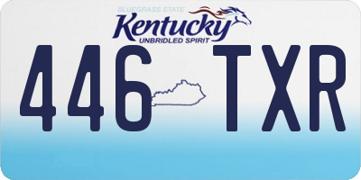 KY license plate 446TXR