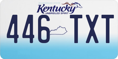 KY license plate 446TXT