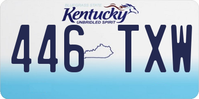 KY license plate 446TXW